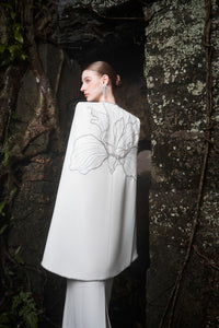 Embroidered Cape w/ Strapless Dress