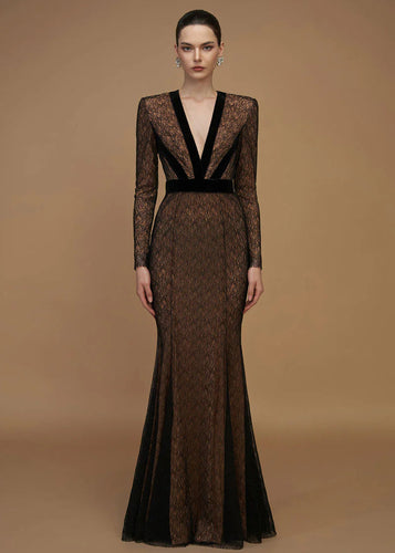 V-Neck Mermaid Gown