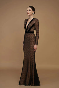 V-Neck Mermaid Gown