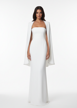 Embroidered Cape w/ Strapless Dress